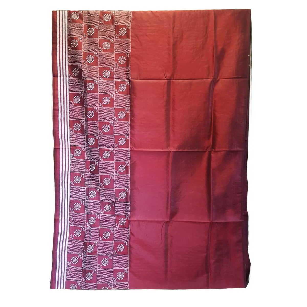 Kantha silk Saree with maroon base KS-01-502c