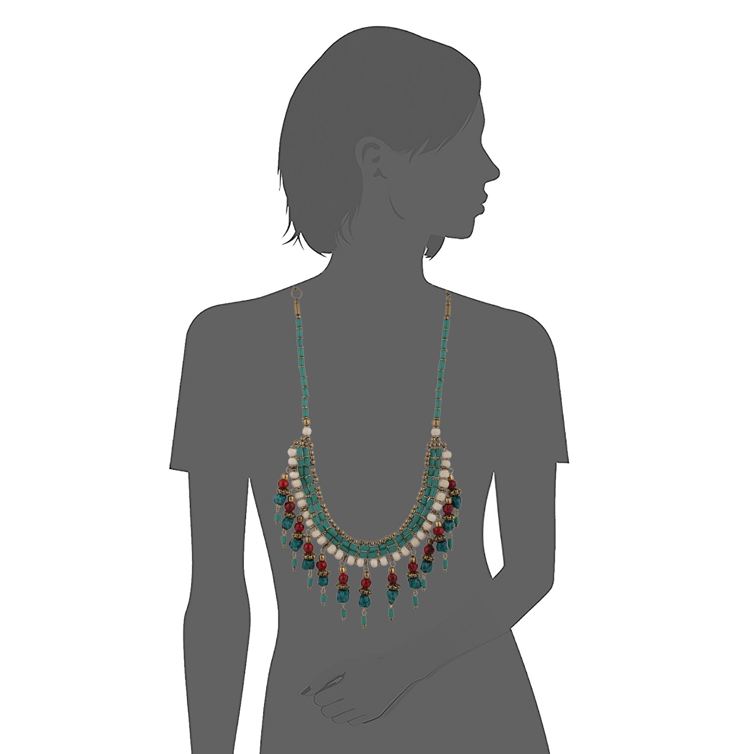Traditional  bead necklace from Bhutan BJ-996b