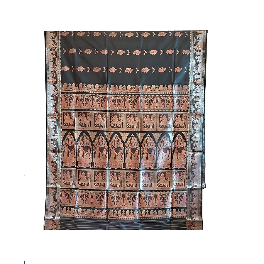 Baluchari Silk Saree Black base mina work BS-319