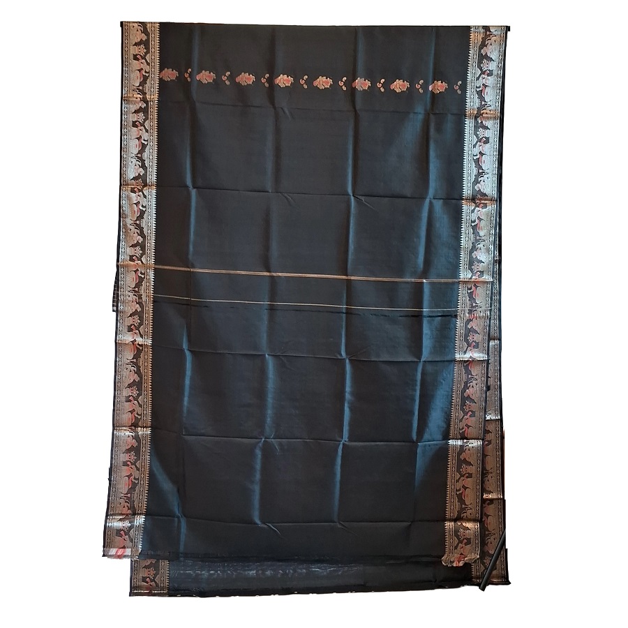 Baluchari Silk Saree Black base mina work BS-319a