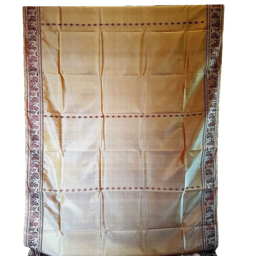 Baluchari Silk Saree  ghee color base BS-304a