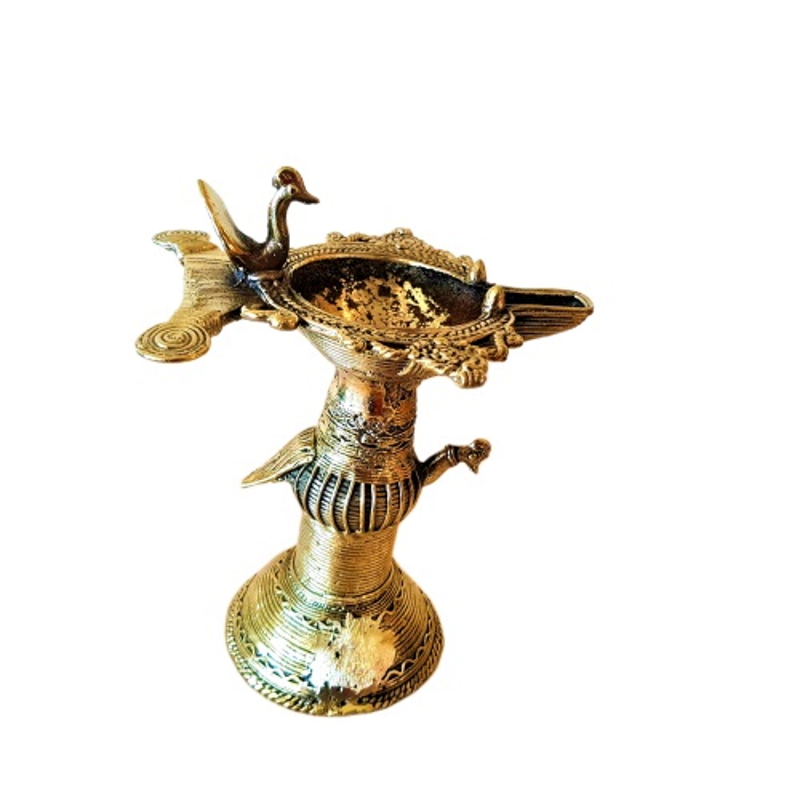Dokra  Antique  oil lamp Diya  DS-Diya-502c