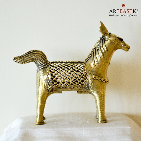Dokra horse with lattice work DS-003b
