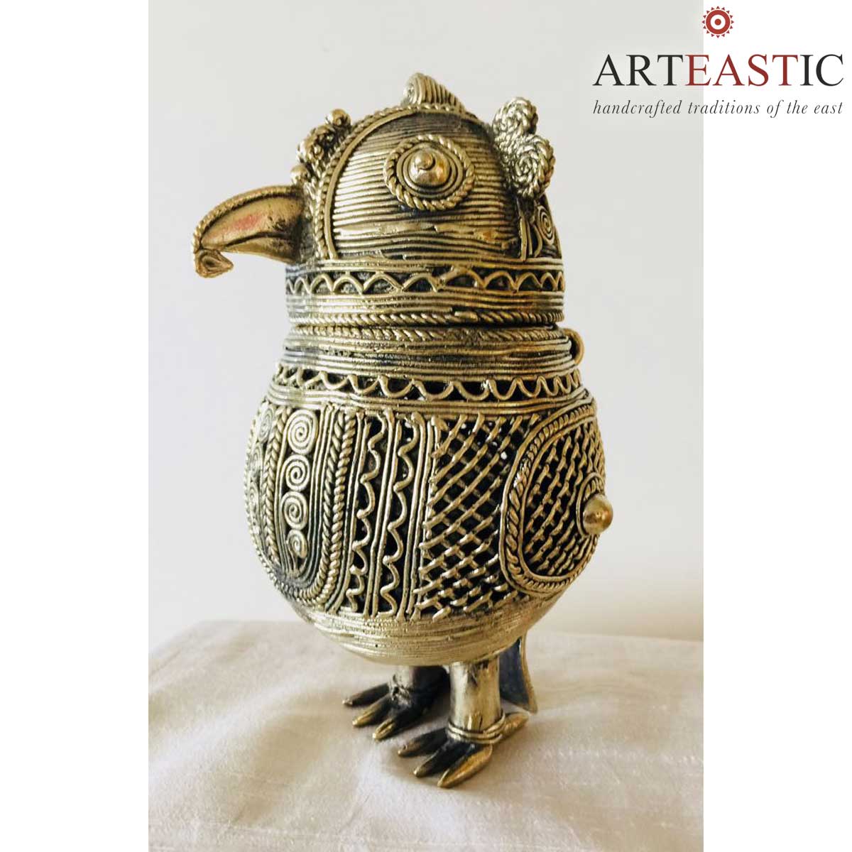 Dokra  Owl-shaped storage box  DS-00-985-A3