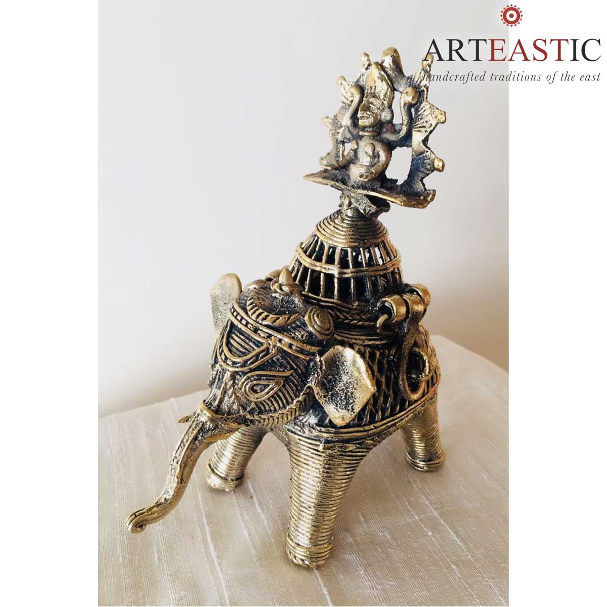 Dokra Antique Gaja Gauri box  DS-00-986a