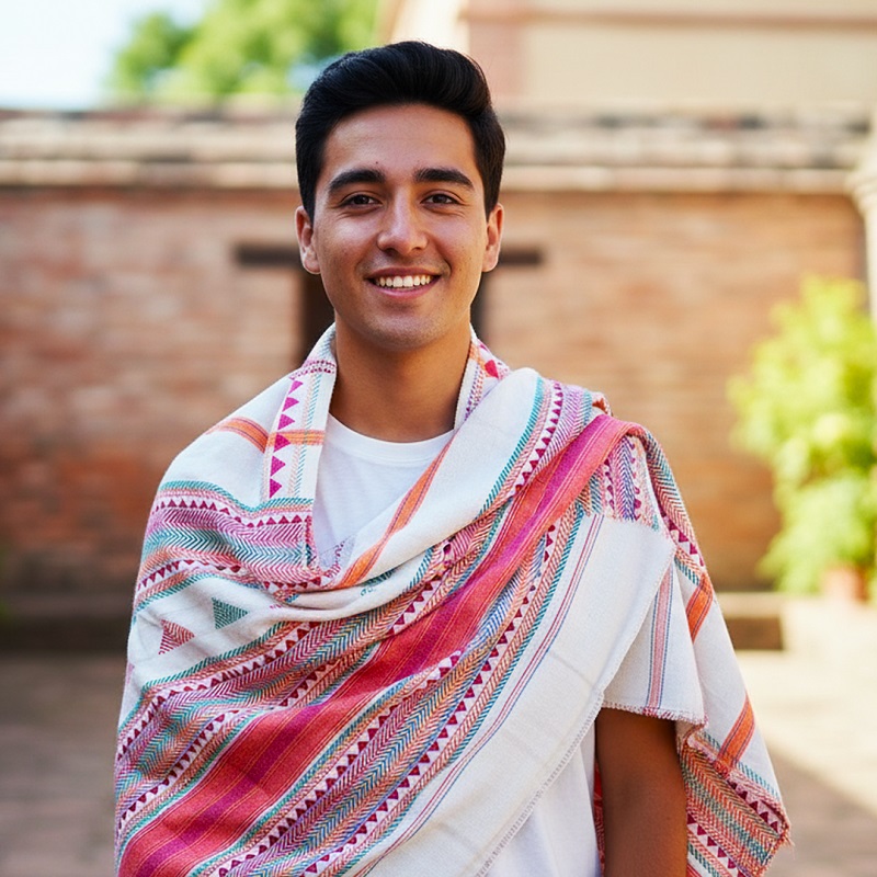 Unisex Dongria tribal cotton shawl U-COT-056a
