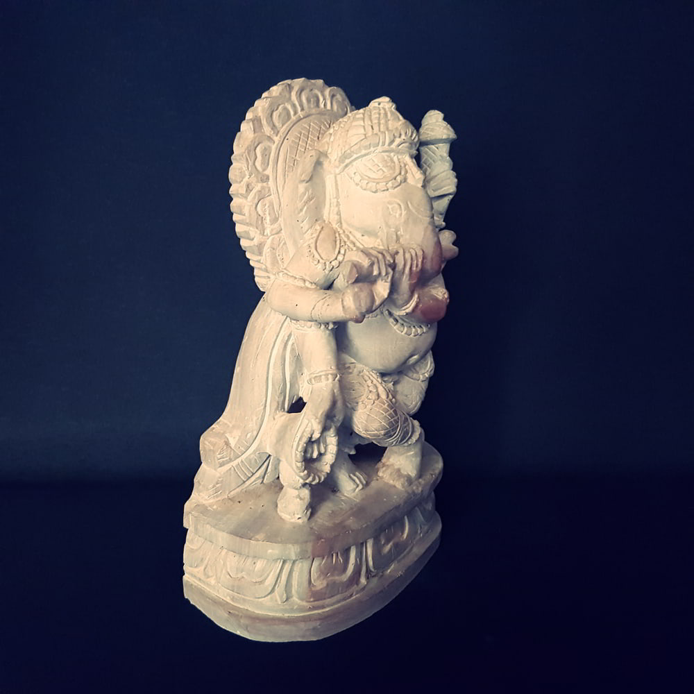 Stone Ganesha with flute  S-99-40a