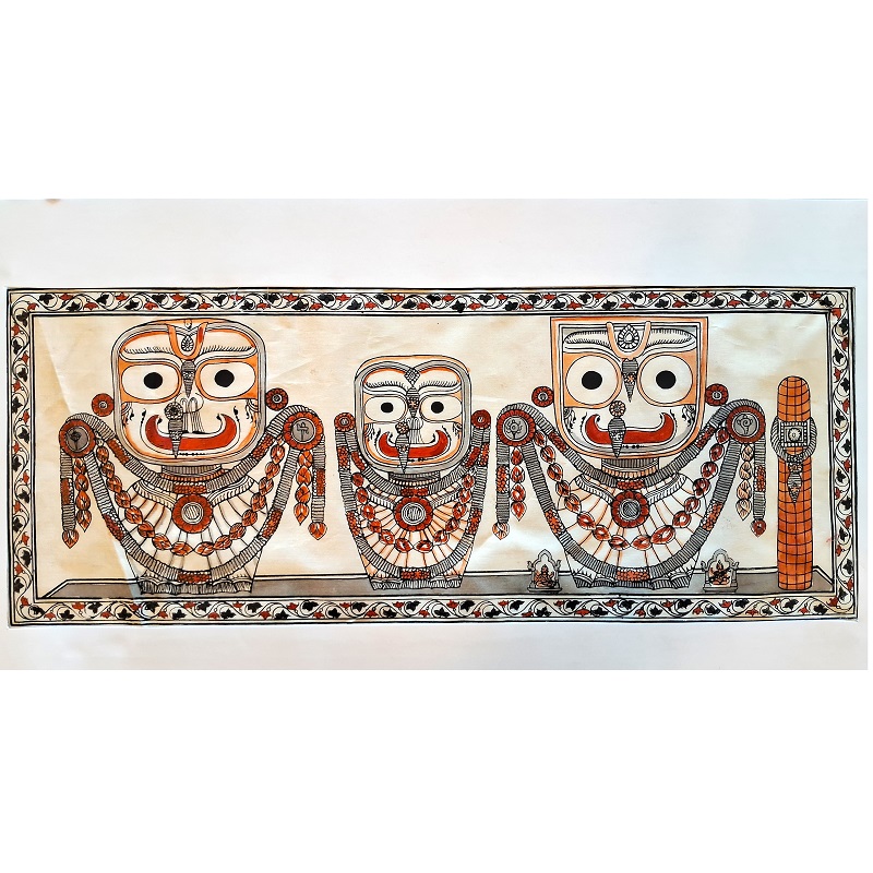Pattachitra of Jagannath on Tussar silk PC