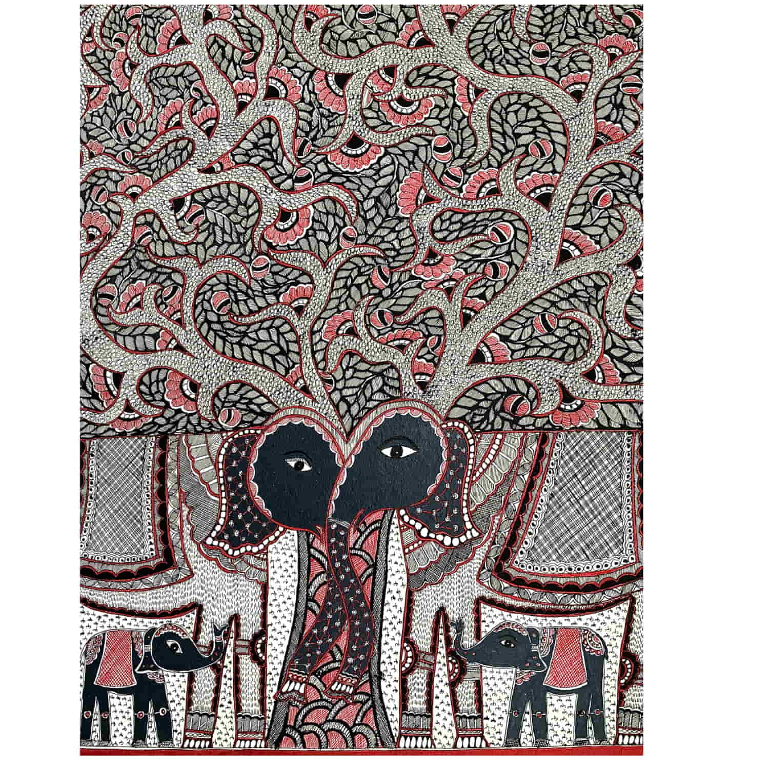 Madhubani Painting Elephants MBP-002