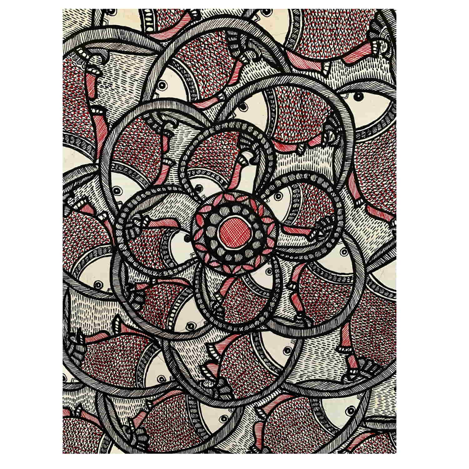 Madhubani Painting Fish on Arteastic.in MBP-003a