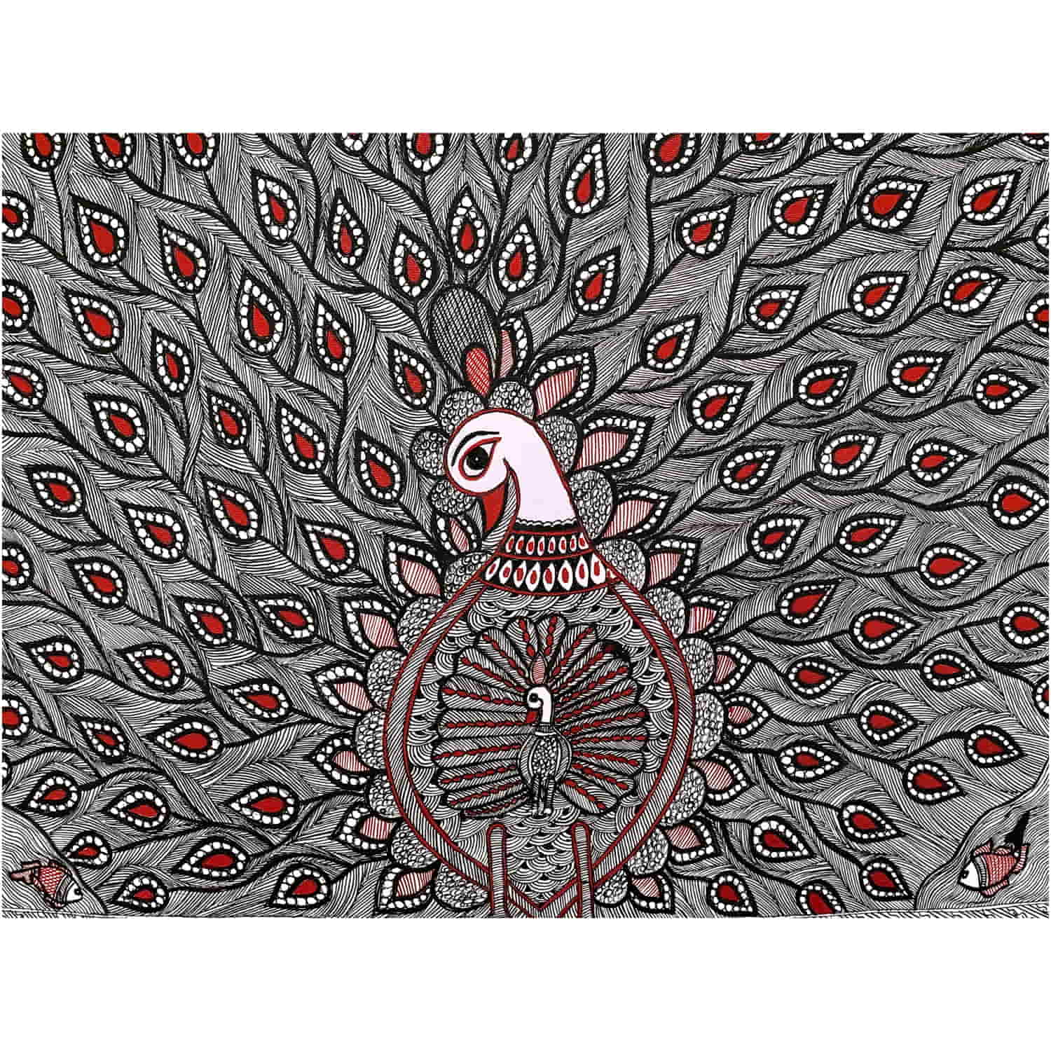 Mithila Painting Peacock from Bihar  MBP-007a