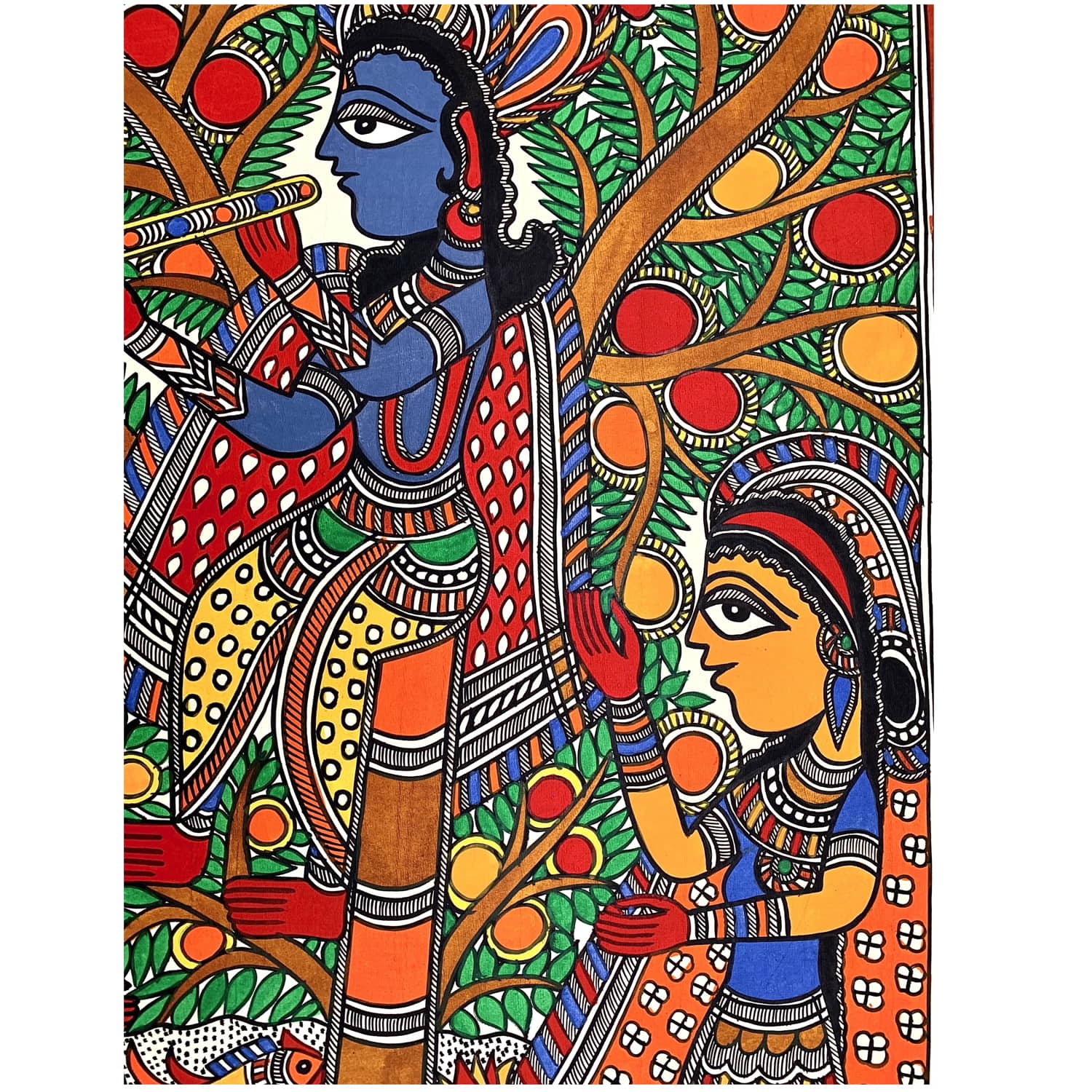  Madhubani Painting Radha Krishna MBP-001a