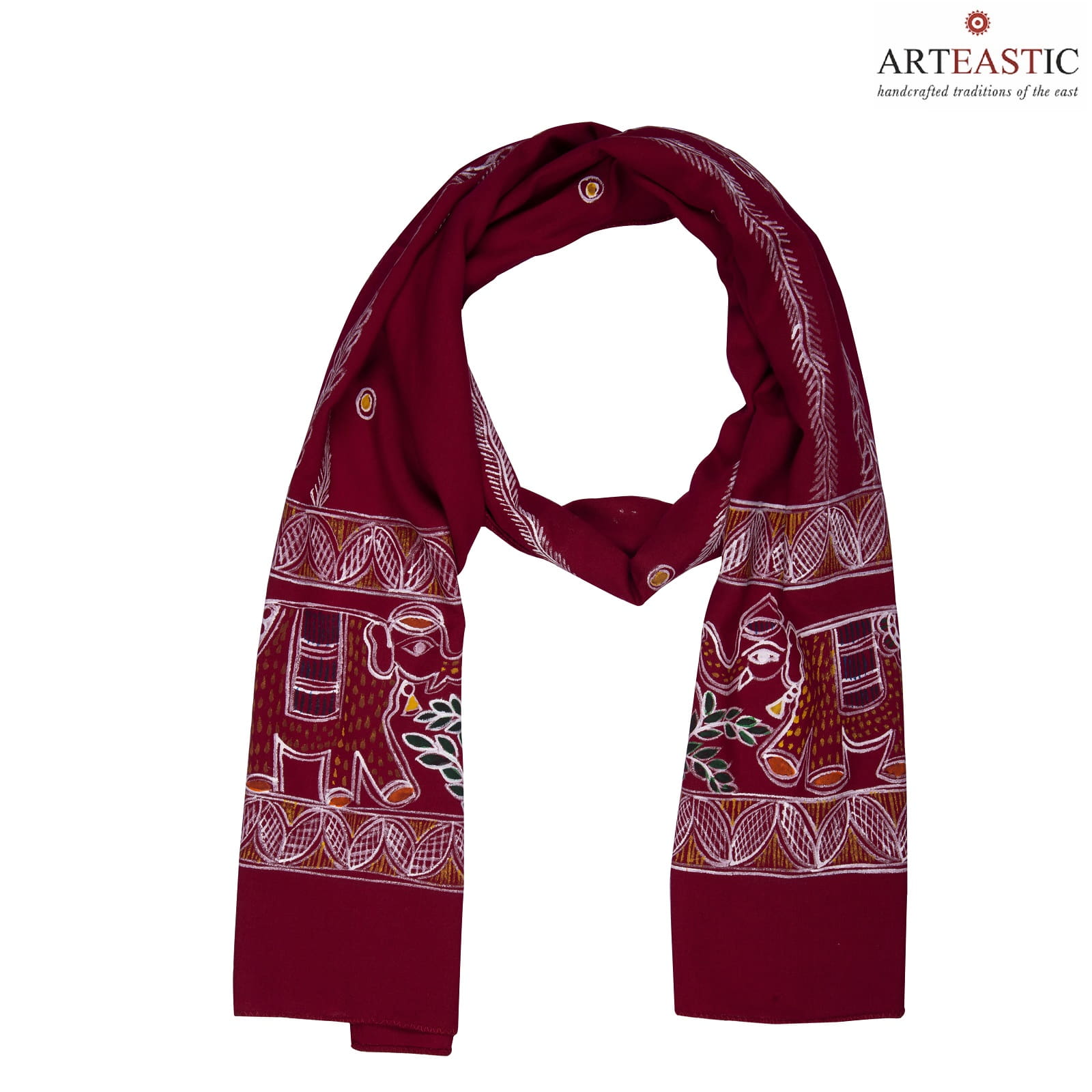 Madhubani Cotton Ladies Scarf Scarf-S-991a