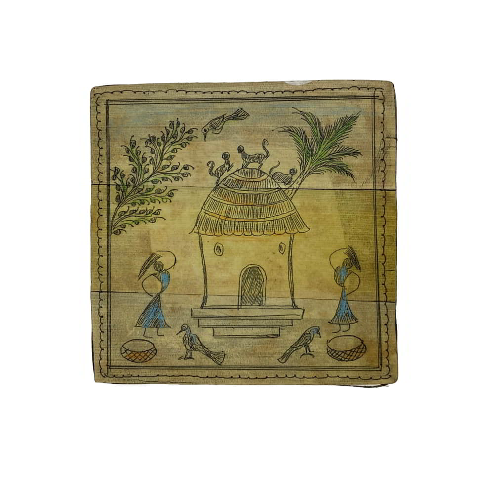 Palm-leaf Jewelry box Box-PL-123b