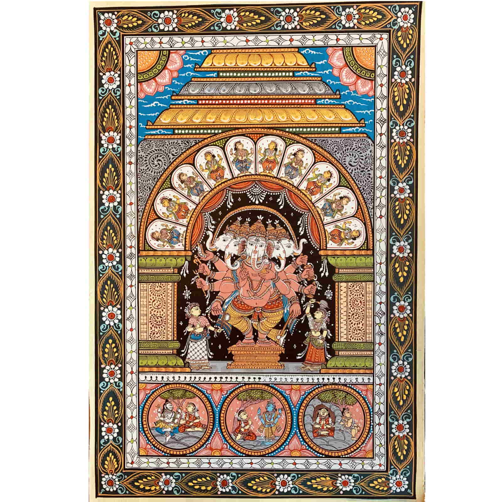 Pattachitra Painting of Ganesha from Odisha PCP031