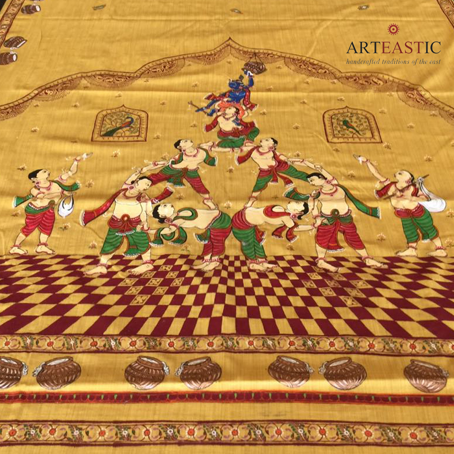 Hand-painted Pattachitra Silk Saree PTS-00-998a