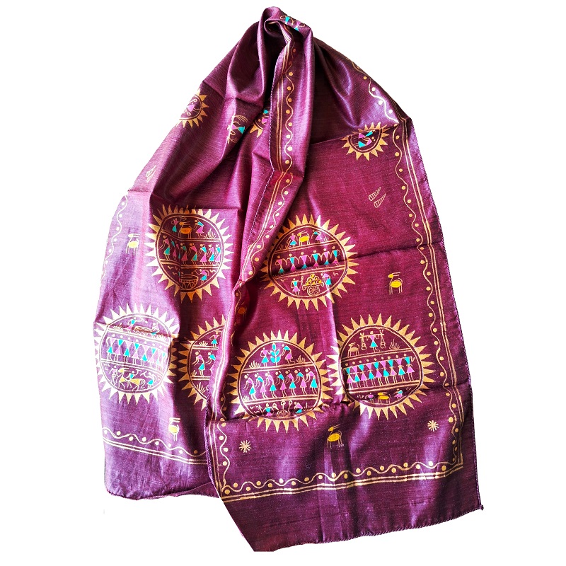 Saura art on Women scarves Scarf-S-949a