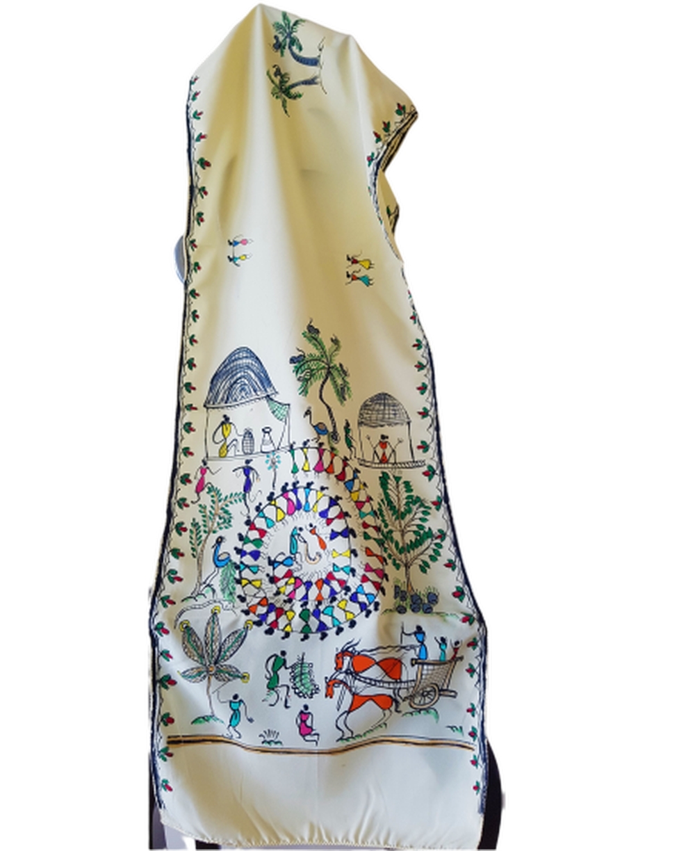  Authentic hand painted saura scraf Scarf-S-951a