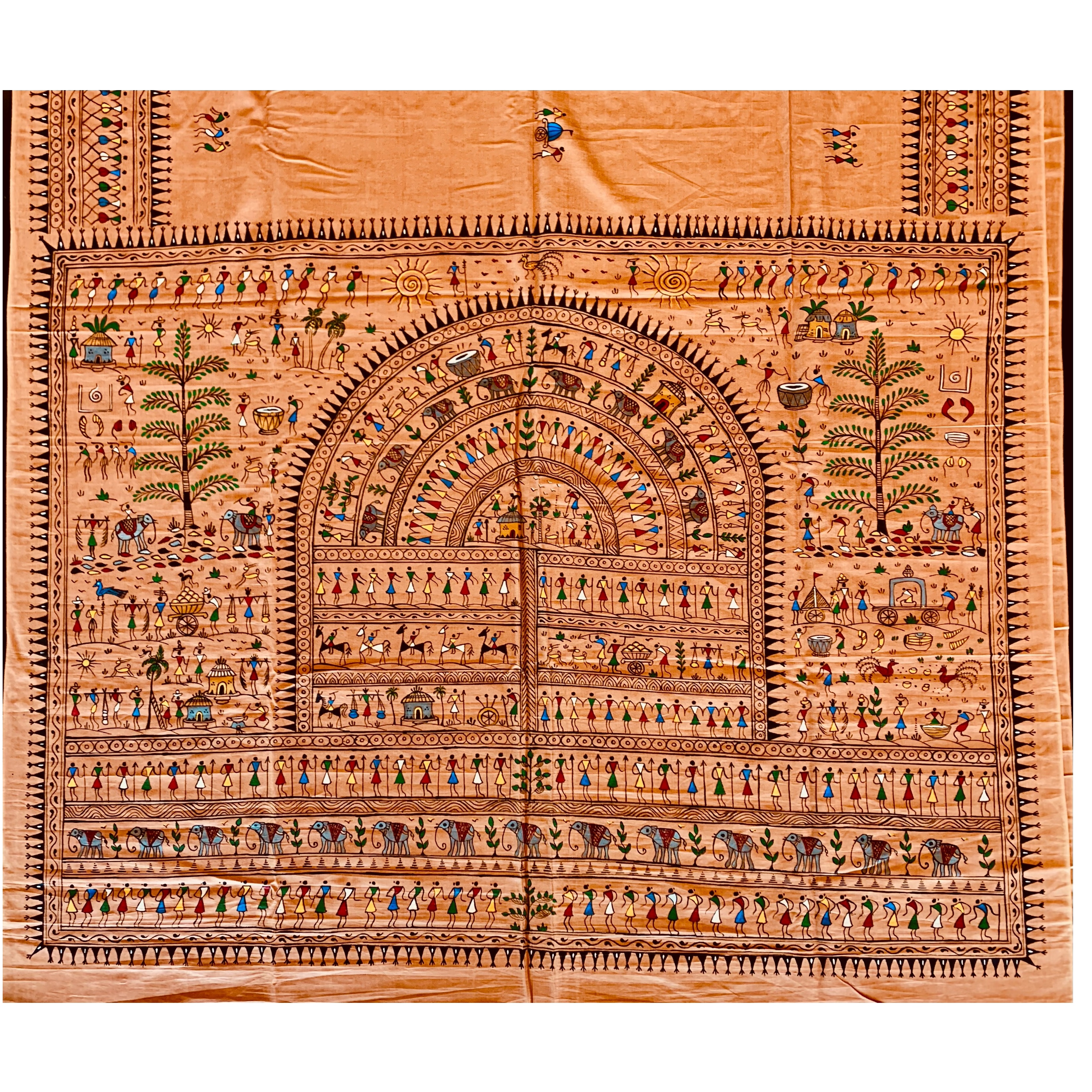 Hand-painted saurachitra saree TS-04-004a