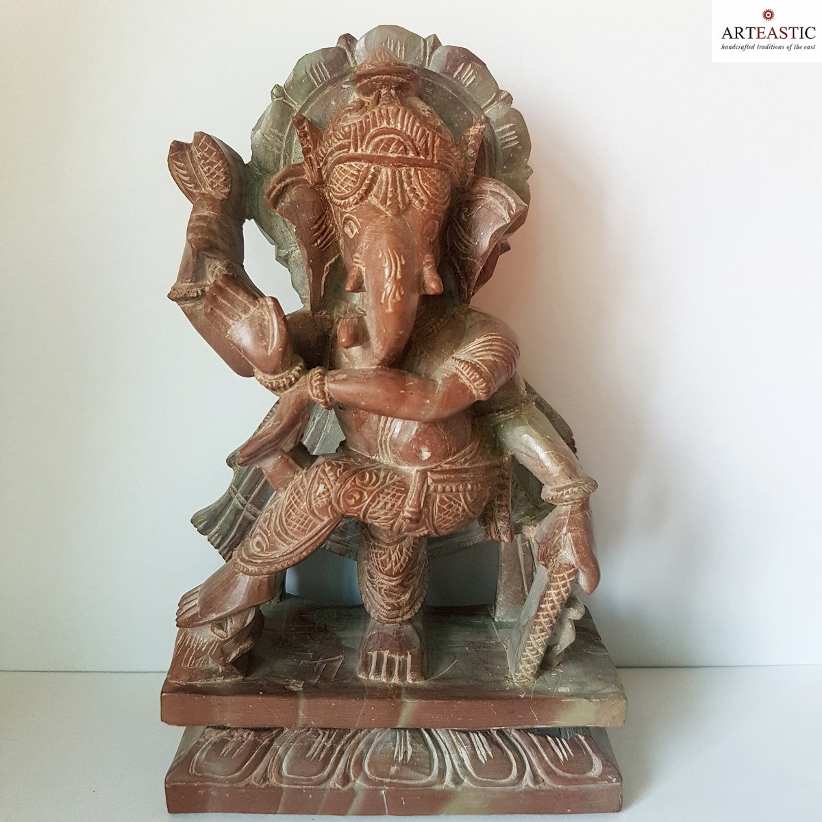 Dancing Ganesha in pink stone 6 inches S-99-61a 
