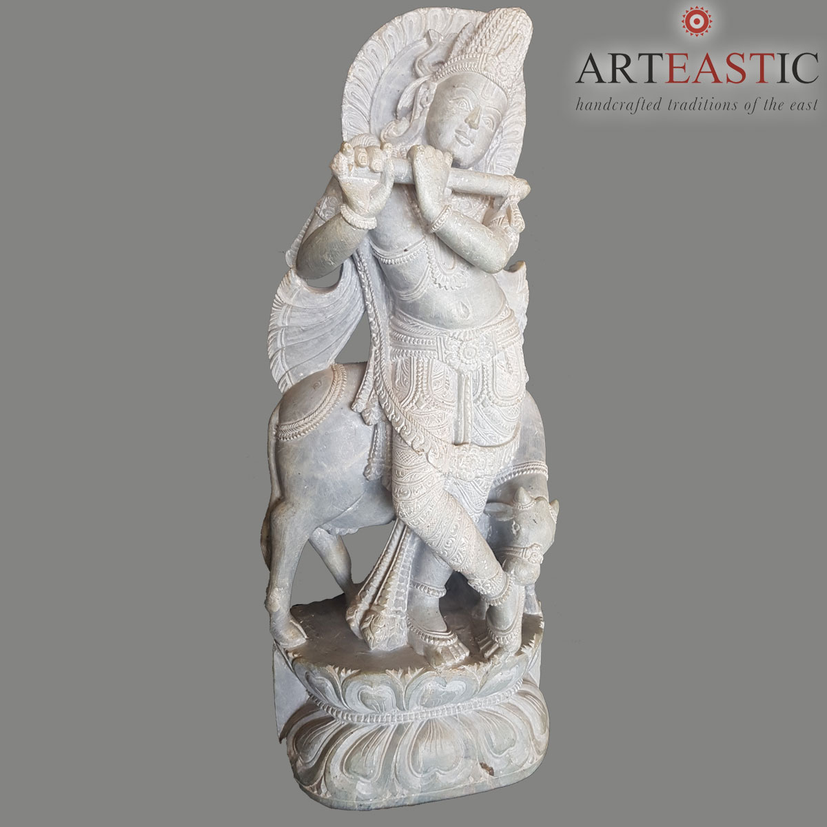 Krishna in Green Stone 15 inches SC-99-87